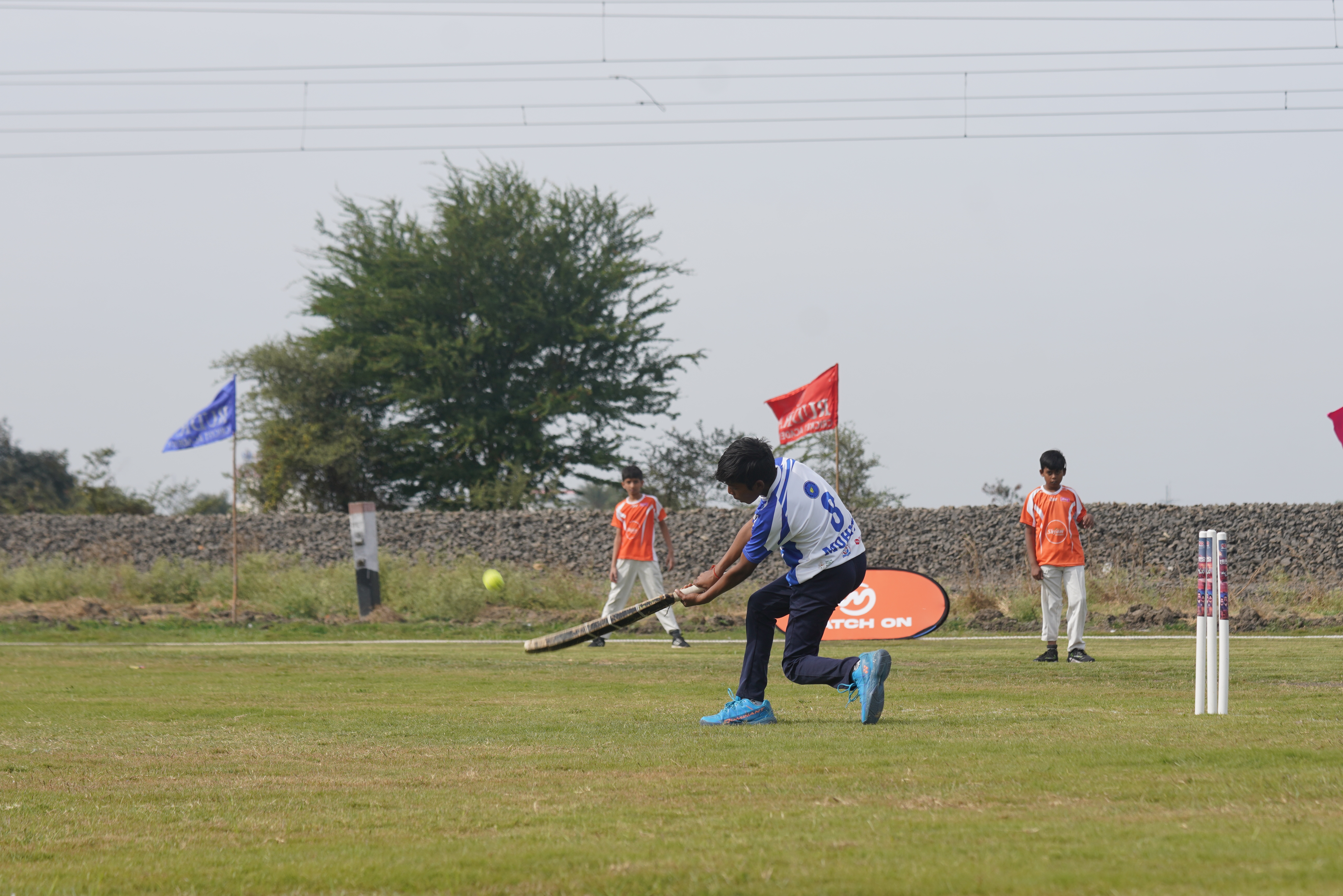 Kids cricket action at MatchOn 2.0